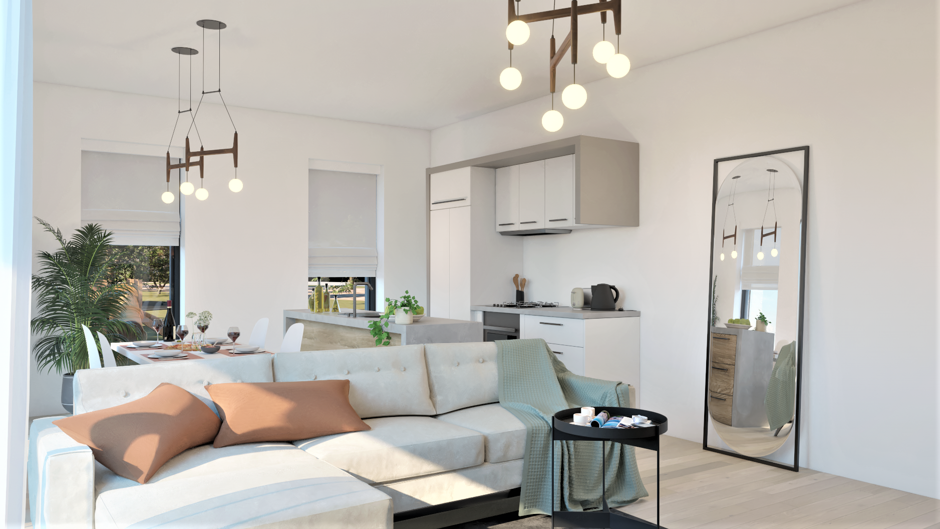 Interieur render appartement A0.1